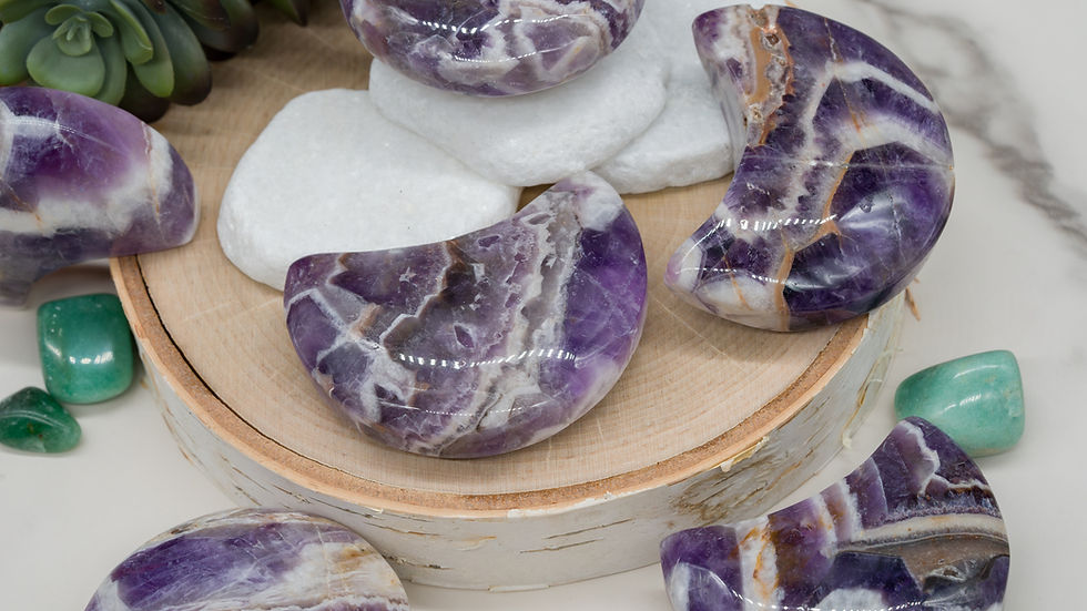Miniatura: Dream Amethyst Crystal Moon Purple Wedding Decor Natural Meditation Stone