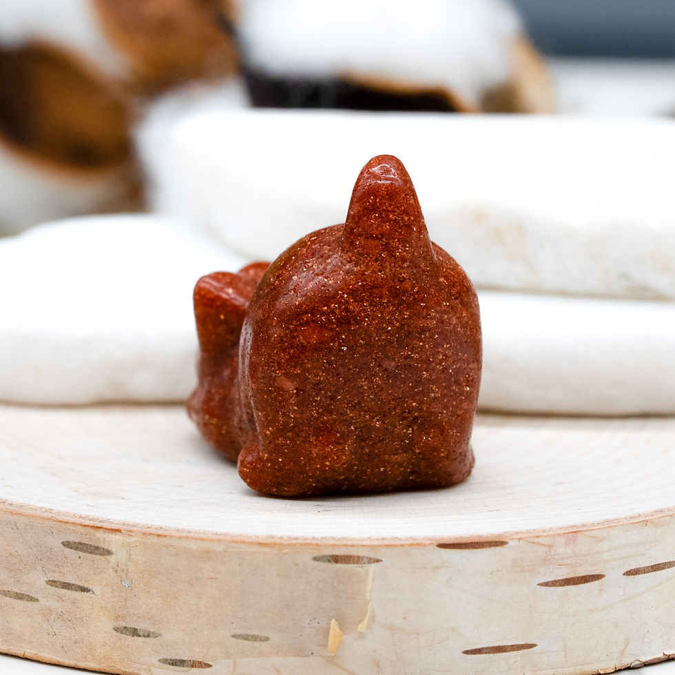Miniatura: Gold Sandstone Crystal Cat Carving Decor Animal Figurine Goldstone Pet Memory