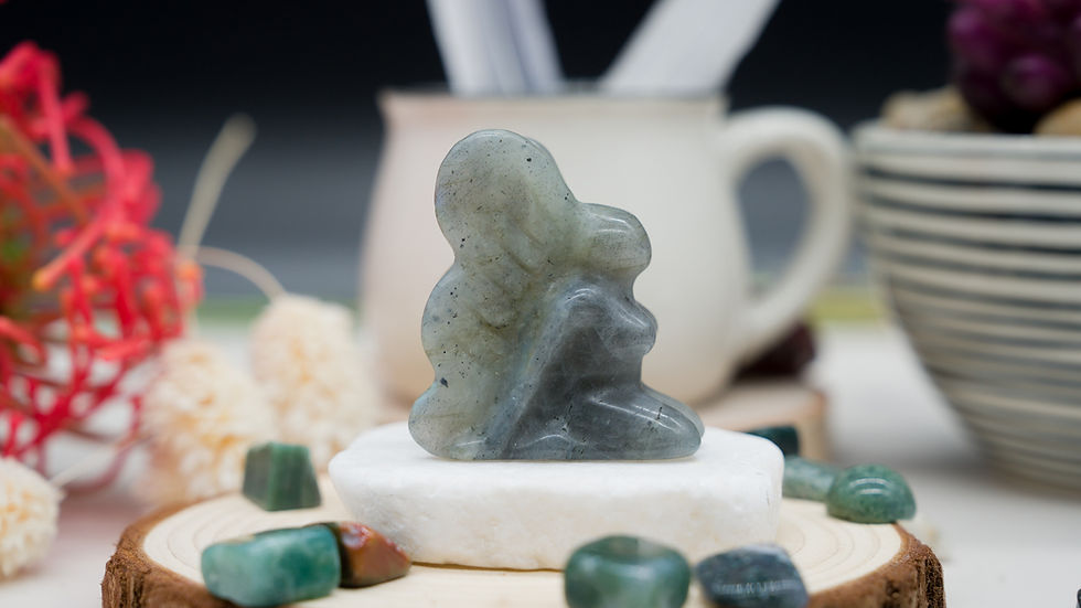 Miniatura: Labradorite Sitting Fairy Crystal Decor Spiritual Gift Mystical Energy Sculpture