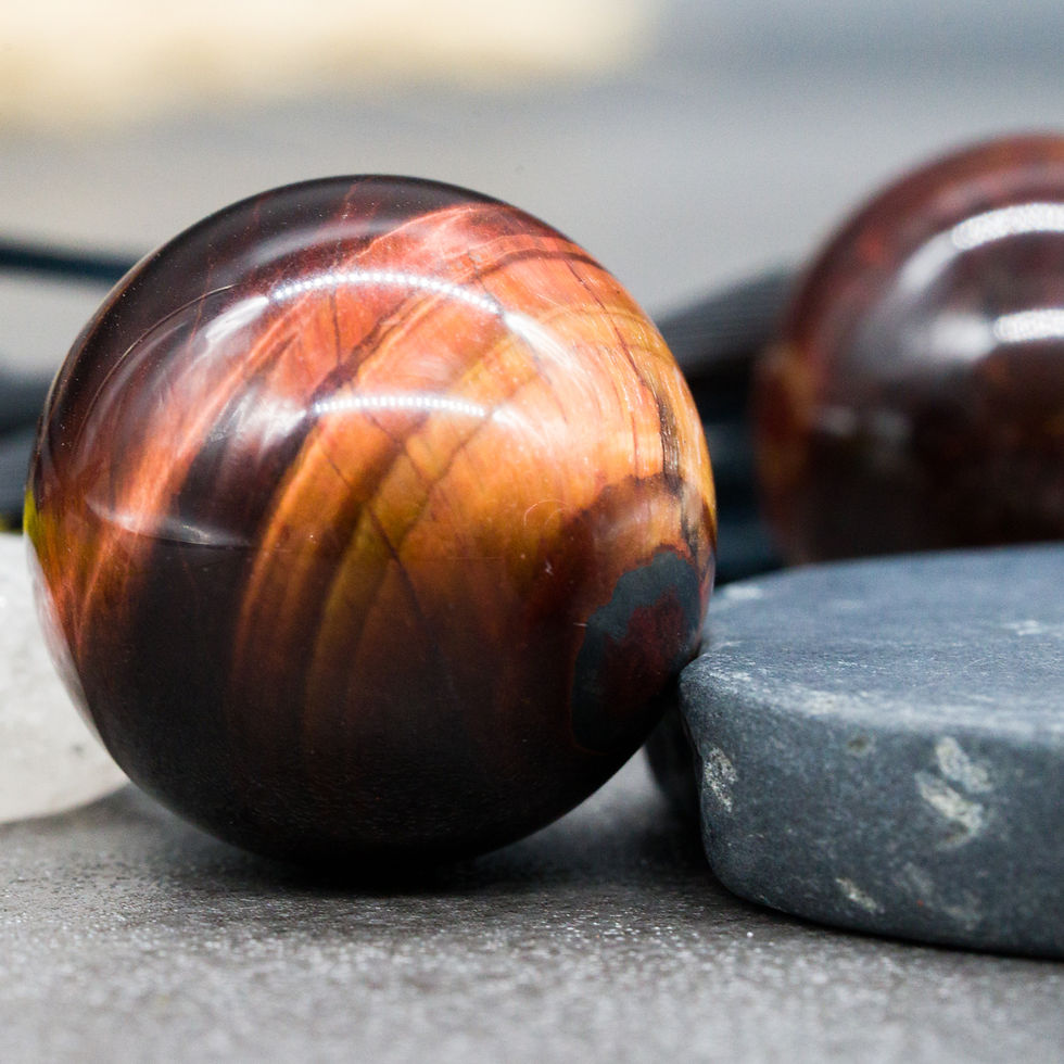 Miniatura: Red Tiger's Eye Crystal Gem Sphere Smooth Pocket Worry Stone Crystal Ball Heal