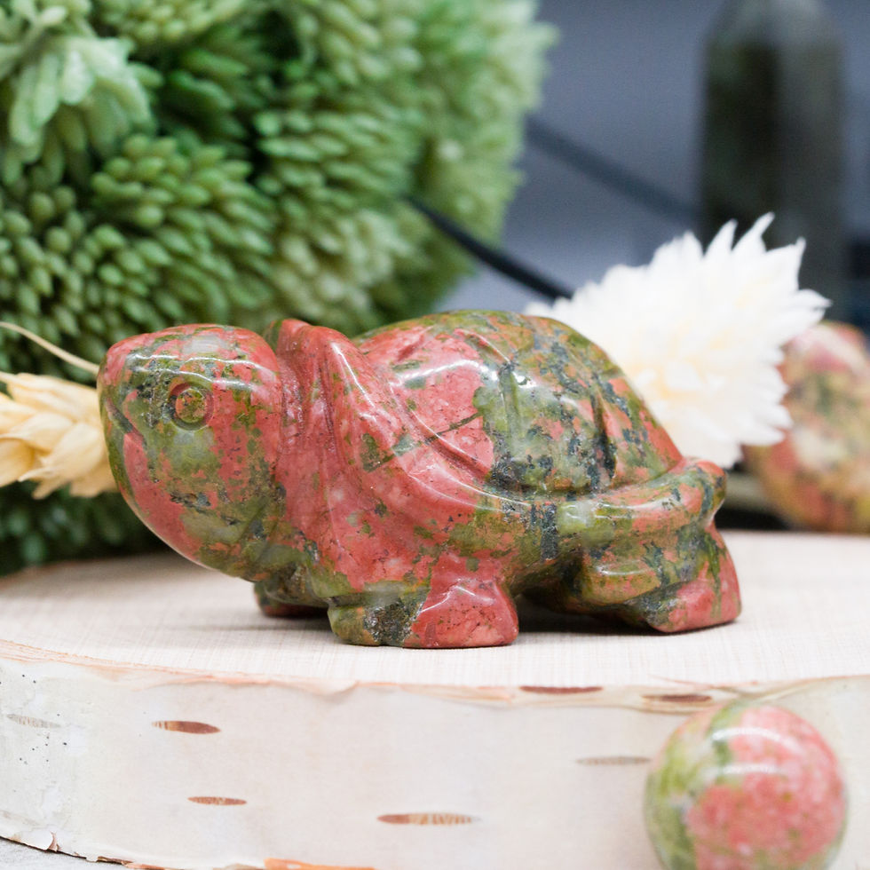 Miniatura: Unakite Crystal Carving Cute Turtle Figurine Gemstone Trinket Gift Tropical Boho