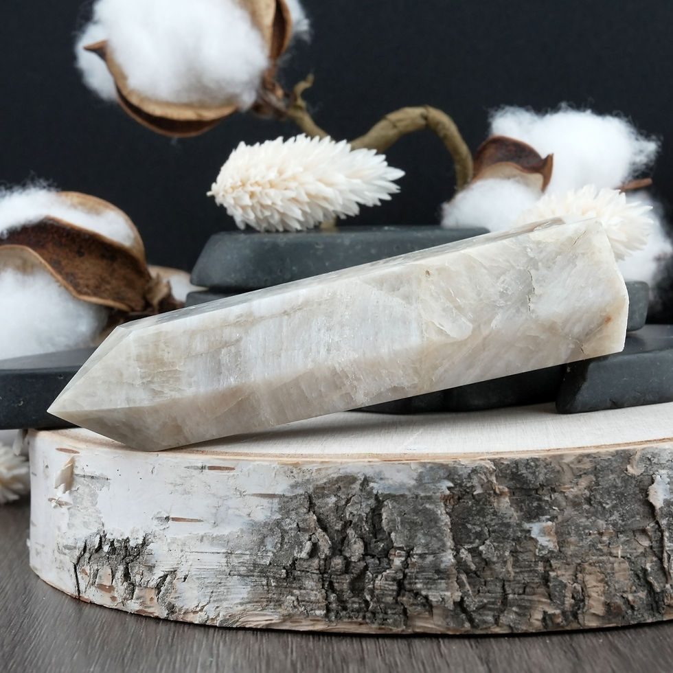 Miniatura: Moonstone Point Tower Crystal Altar Decor Spiritual Gift Energy Meditation Stone