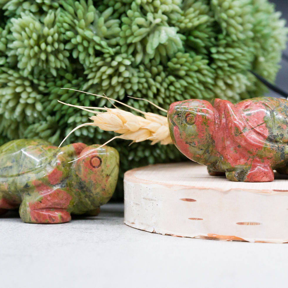 Miniatura: Unakite Crystal Carving Cute Turtle Figurine Gemstone Trinket Gift Tropical Boho