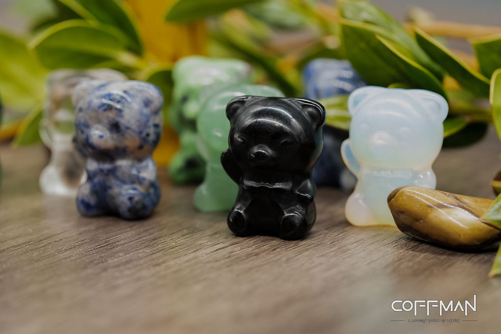 Miniatura: Mini Crystal Teddy Bear Carving Spiritual Energy Healing Chakra Pocket Stone