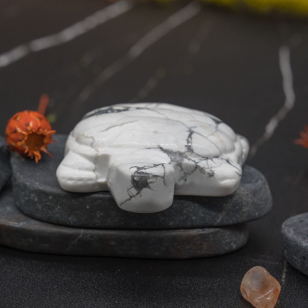 Miniatura: Howlite Turtle Crystal Figurine Spiritual Healing Decor Gift Energy Balancing