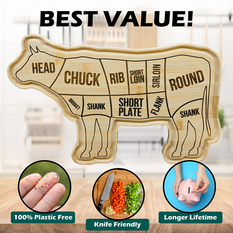 Miniatura: Cow Shaped Cutting Board Engraved Farmhouse Kitchen Home Decor Gift BBQ Grilling