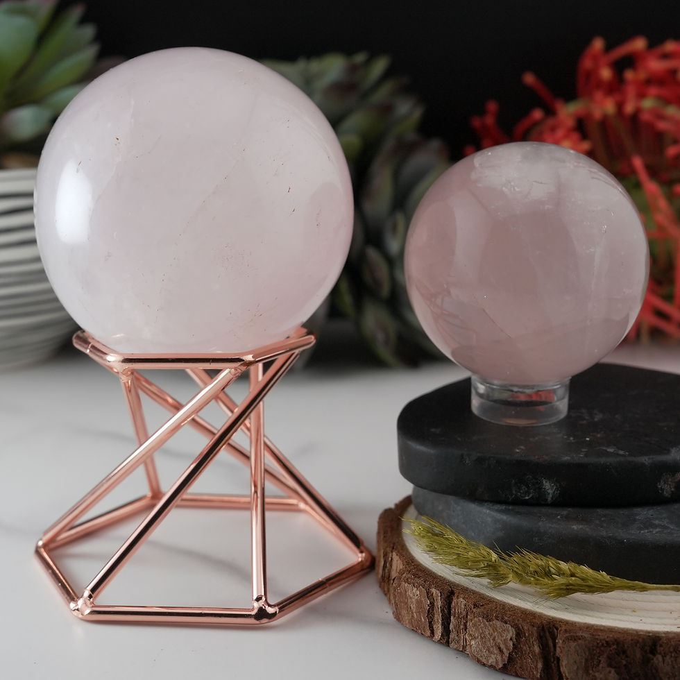 Miniatura: Rose Quartz Sphere Crystal Healing Decor Gift Spiritual Energy Stone Display