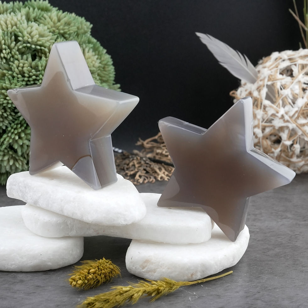 Miniatura: Agate Star Crystal Healing Decor Gift Spiritual Energy Stone Altar Display Star