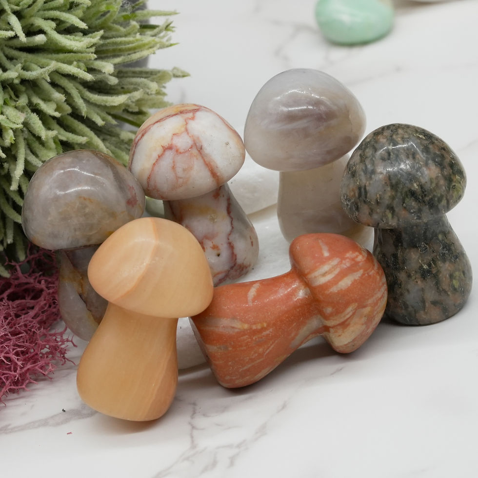 Miniatura: Mystery Crystal Mix Mushroom Sculpture Boho Stone Decor Surprise Crystal Gift