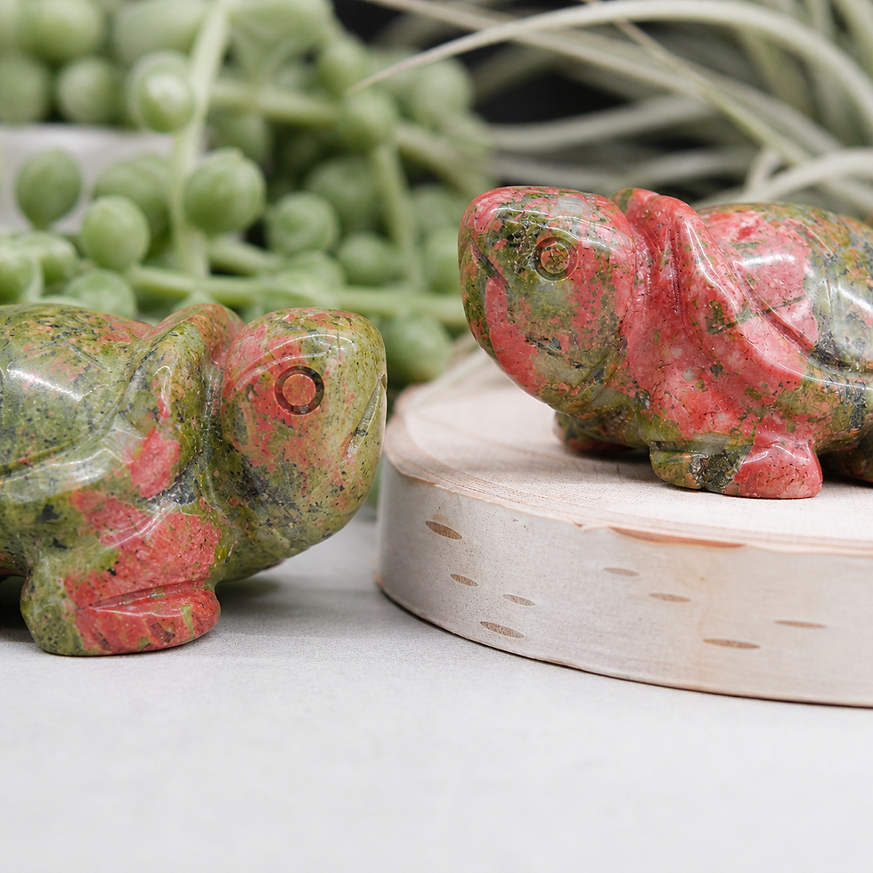 Miniatura: Unakite Crystal Carving Cute Turtle Figurine Gemstone Trinket Gift Tropical Boho
