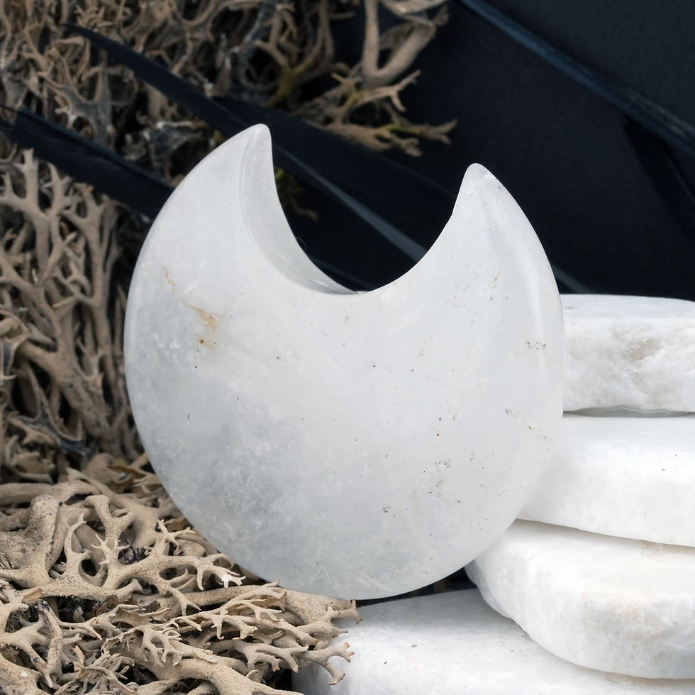 Thumbnail: Quartz Moon Crystal Spiritual Decor Gift Meditation Altar Energy Stone Lunar