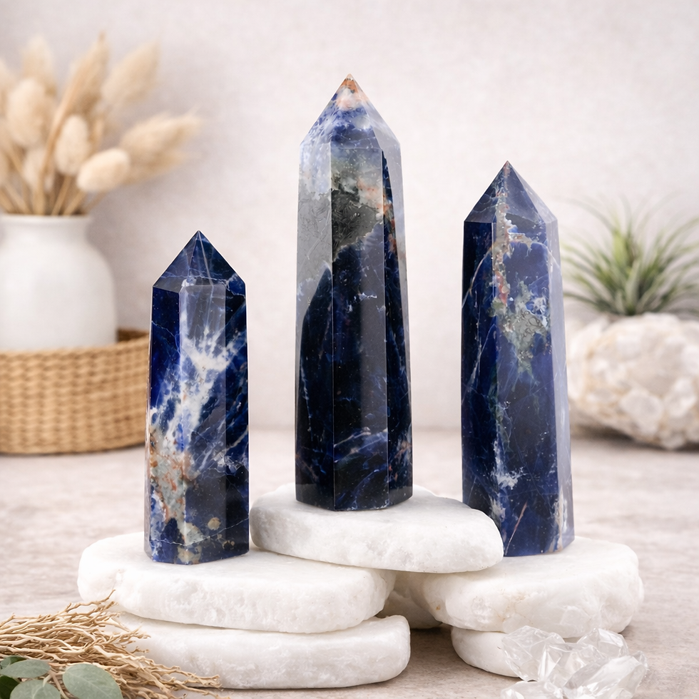 Miniatura: Sodalite Tower Crystal Healing Energy Stone Meditation Rock Home Decor Gift Blue