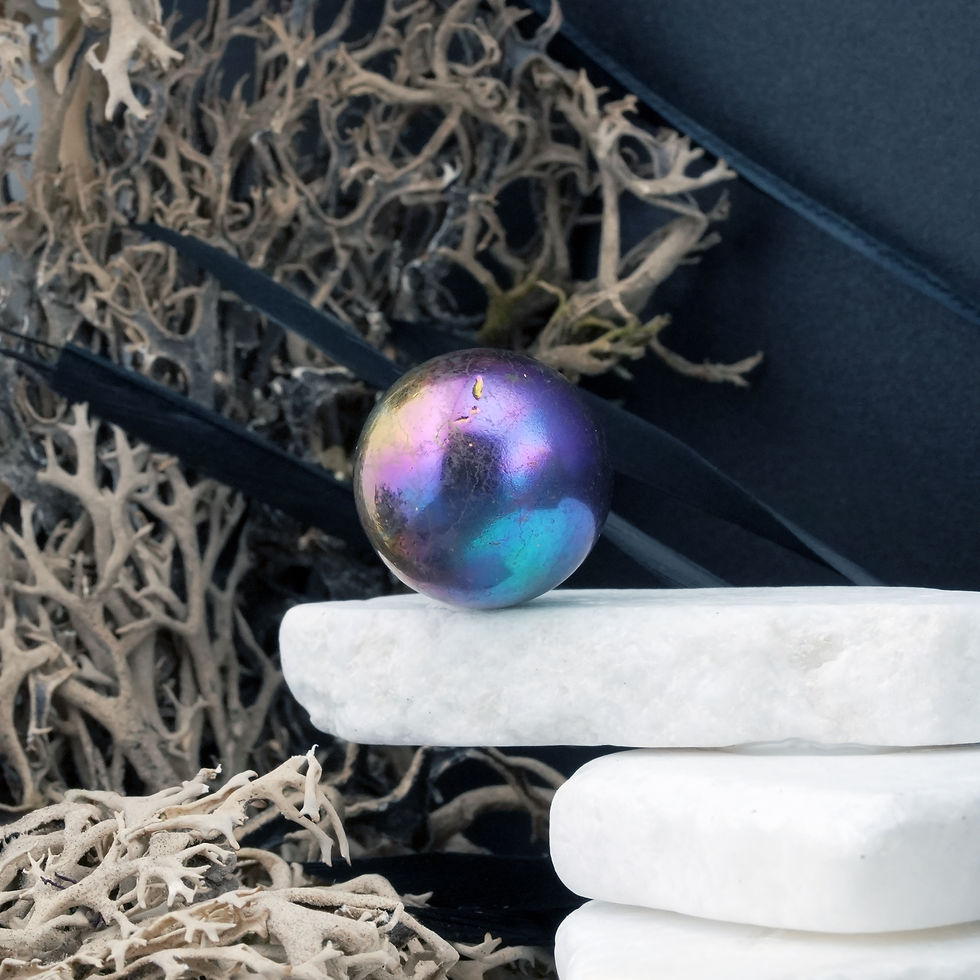 Miniatura: Rainbow Titanium Aura Quartz Sphere Crystal Boho Decor Spiritual Energy Stone