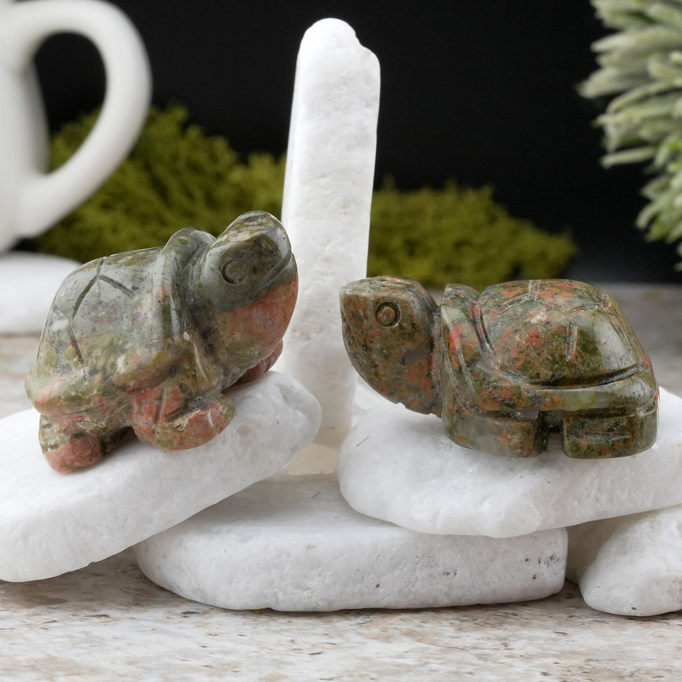 Miniatura: Unakite Crystal Carving Cute Turtle Figurine Gemstone Trinket Gift Tropical Boho
