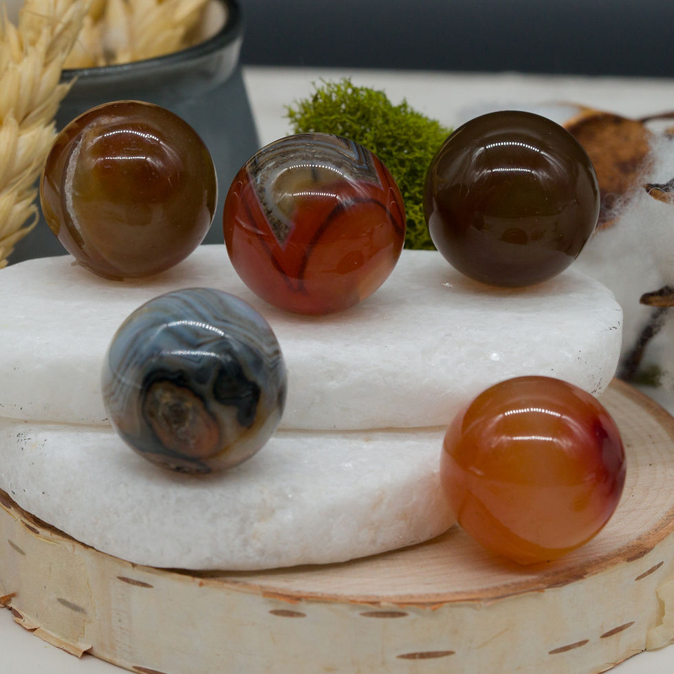 Thumbnail: Sardonyx Sphere Crystal Decor Gift Spiritual Protection Red Stone Boho Room Art