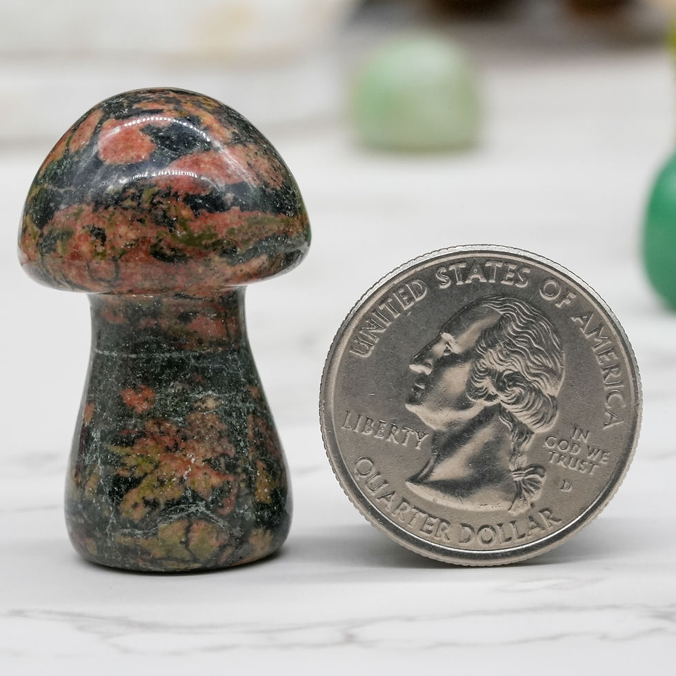 Miniatura: Red Spectrolite Boho Mushroom Crystal Sculpture Spiritual Healing Decor Gift