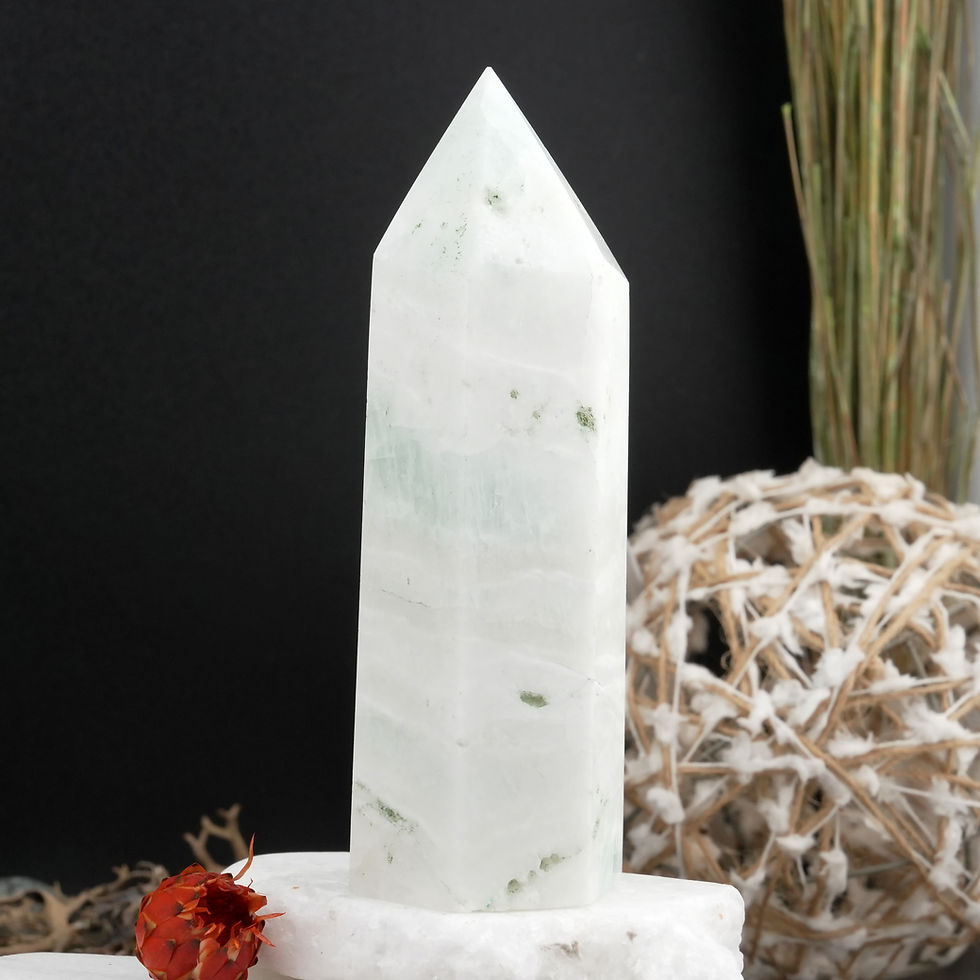 Thumbnail: Caribbean Calcite Tower Crystal Decor Spiritual Energy Wand Boho Stone Deco Gift