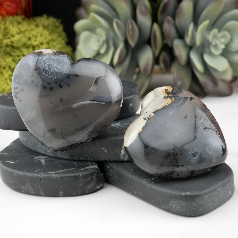 Thumbnail: Volcano Agate Puffy Heart UV Reactive Crystal Gift Spiritual Protection Stone