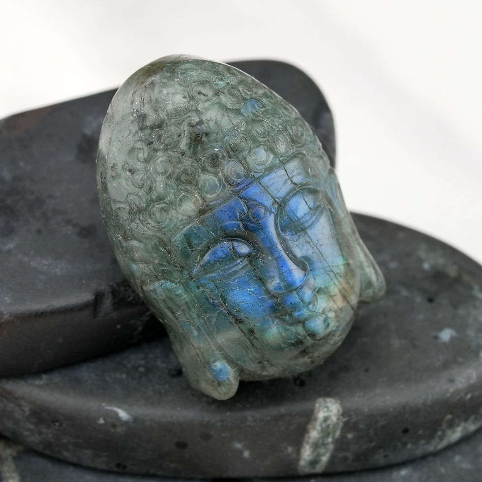 Thumbnail: Flashy Blue Labradorite Buddha Crystal Healing Stone Heart Chakra Meditation