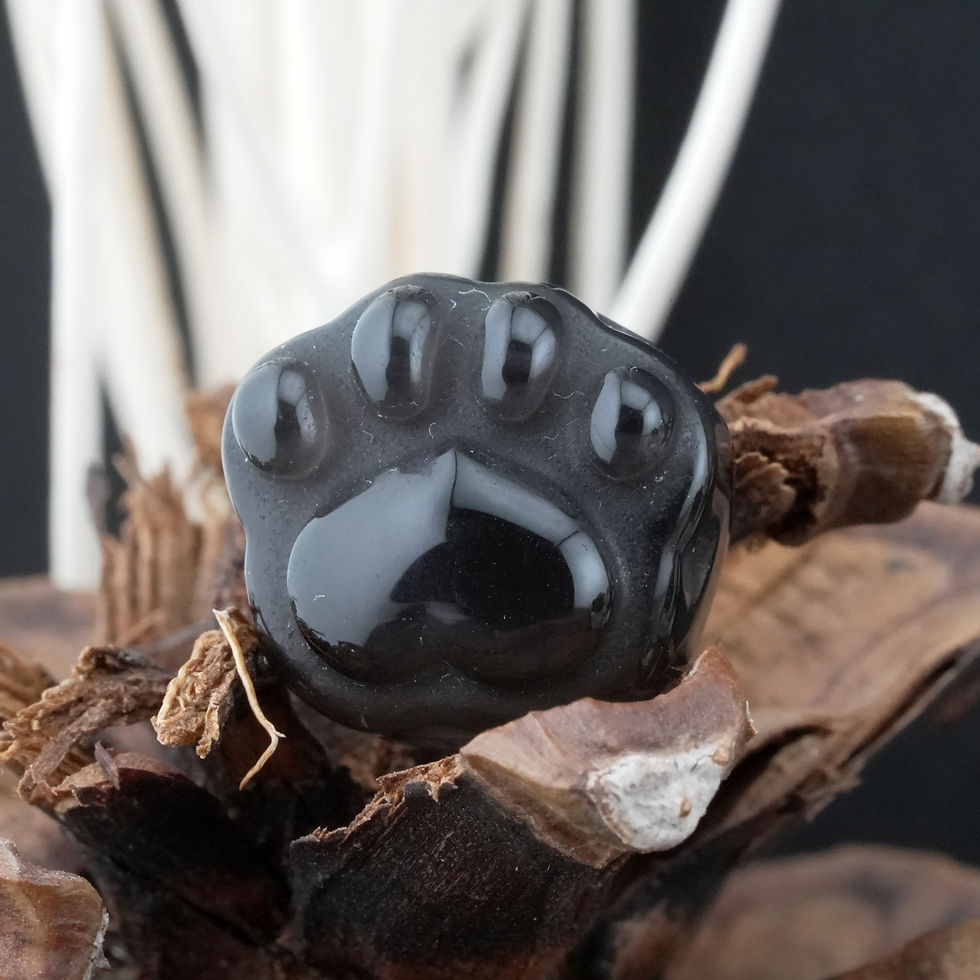 Thumbnail: Rainbow Obsidian Mini Cat Paw Crystal Pet Memorial Altar Keepsake Dog Lover Gift