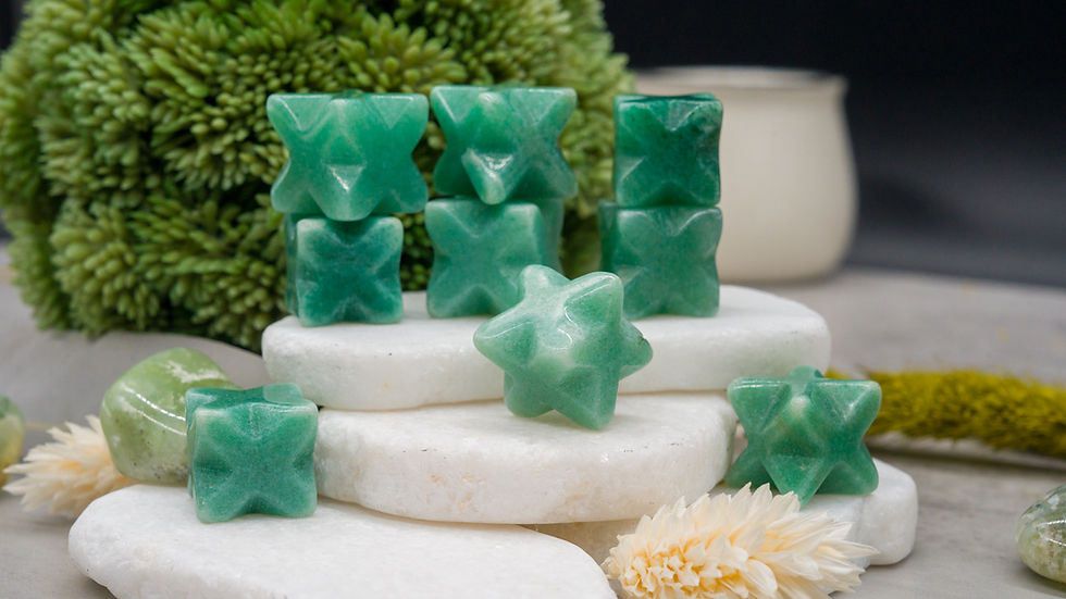 Miniatura: Green Aventurine Mini Merkaba Carving Meditation Stones Healing Protection