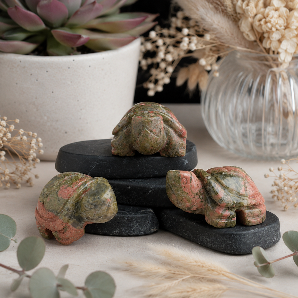 Miniatura: Unakite Crystal Carving Cute Turtle Figurine Gemstone Trinket Gift Tropical Boho