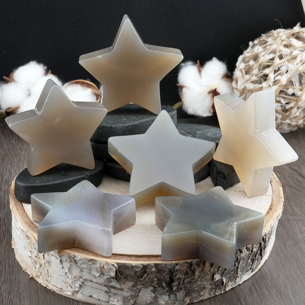 Miniatura: Agate Star Crystal Healing Decor Gift Spiritual Energy Stone Altar Display Star