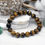 Thumbnail: Gold Tigers Eye Round Beaded Bracelet Crystal Jewelry Spiritual Protection Gift