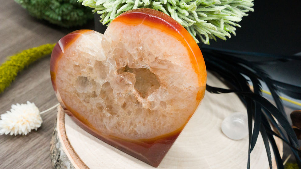 Miniatura: Druzy Carnelian Crystal Heart