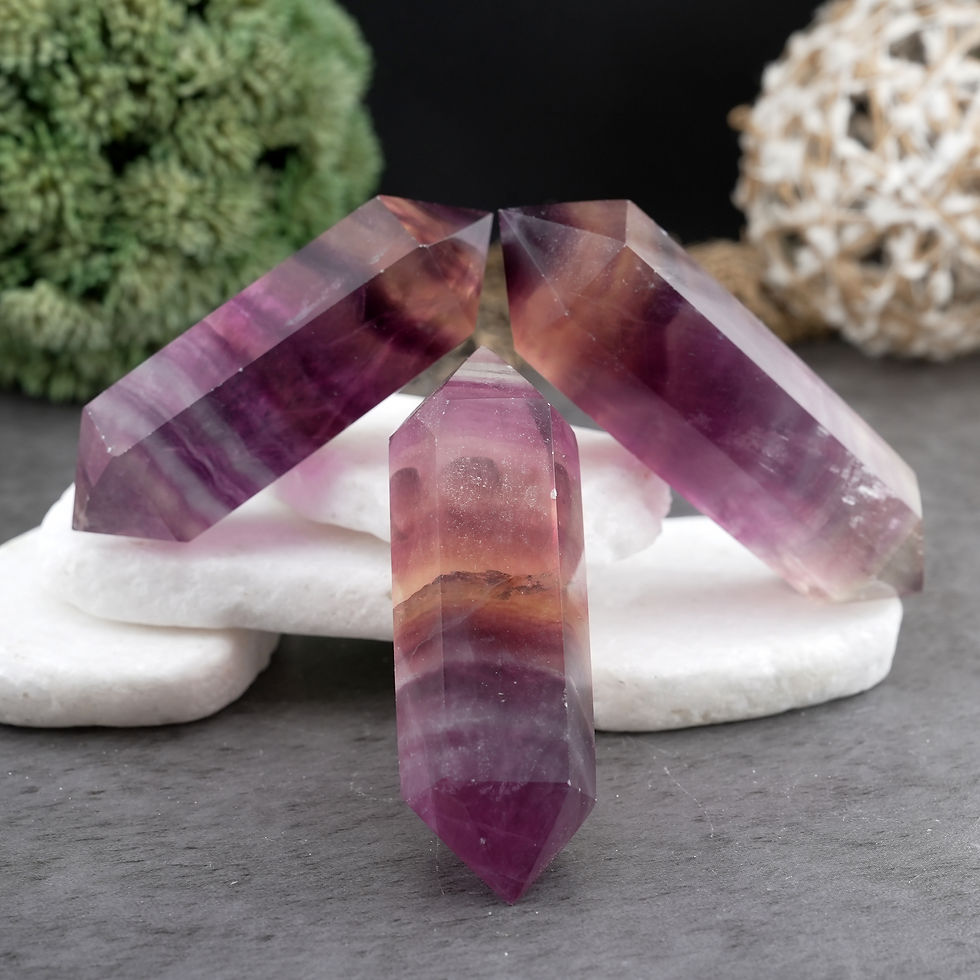 Miniatura: Candy Fluorite DT Crystal Healing Wand Spiritual Protection Reiki Altar Display