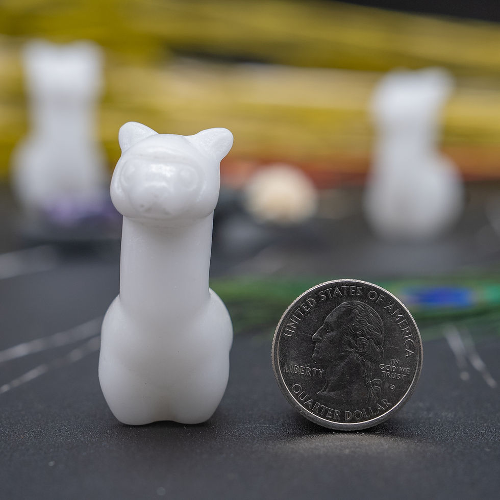 Miniatura: White Jade Crystal Llama Alpaca Carving Animal Shaped Home Decor Gift Figurine