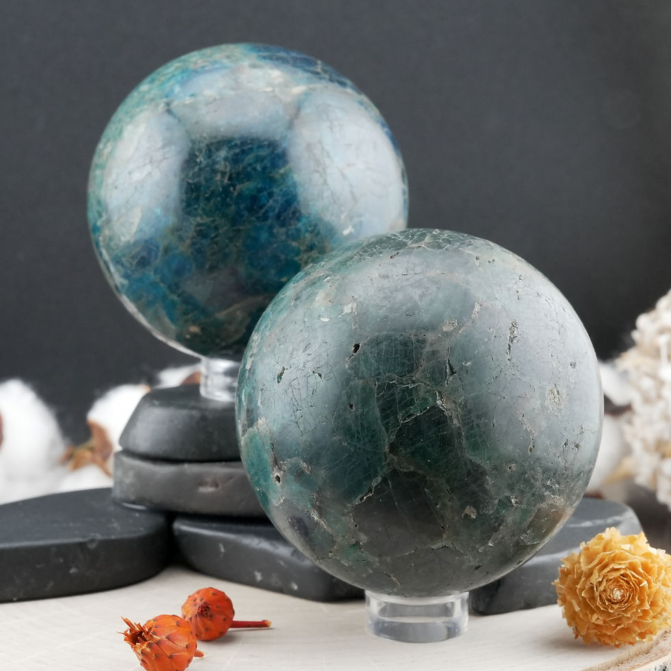 Thumbnail: Blue Apatite Crystal Sphere Healing Protection Natural Chakra Energy Gift Decor