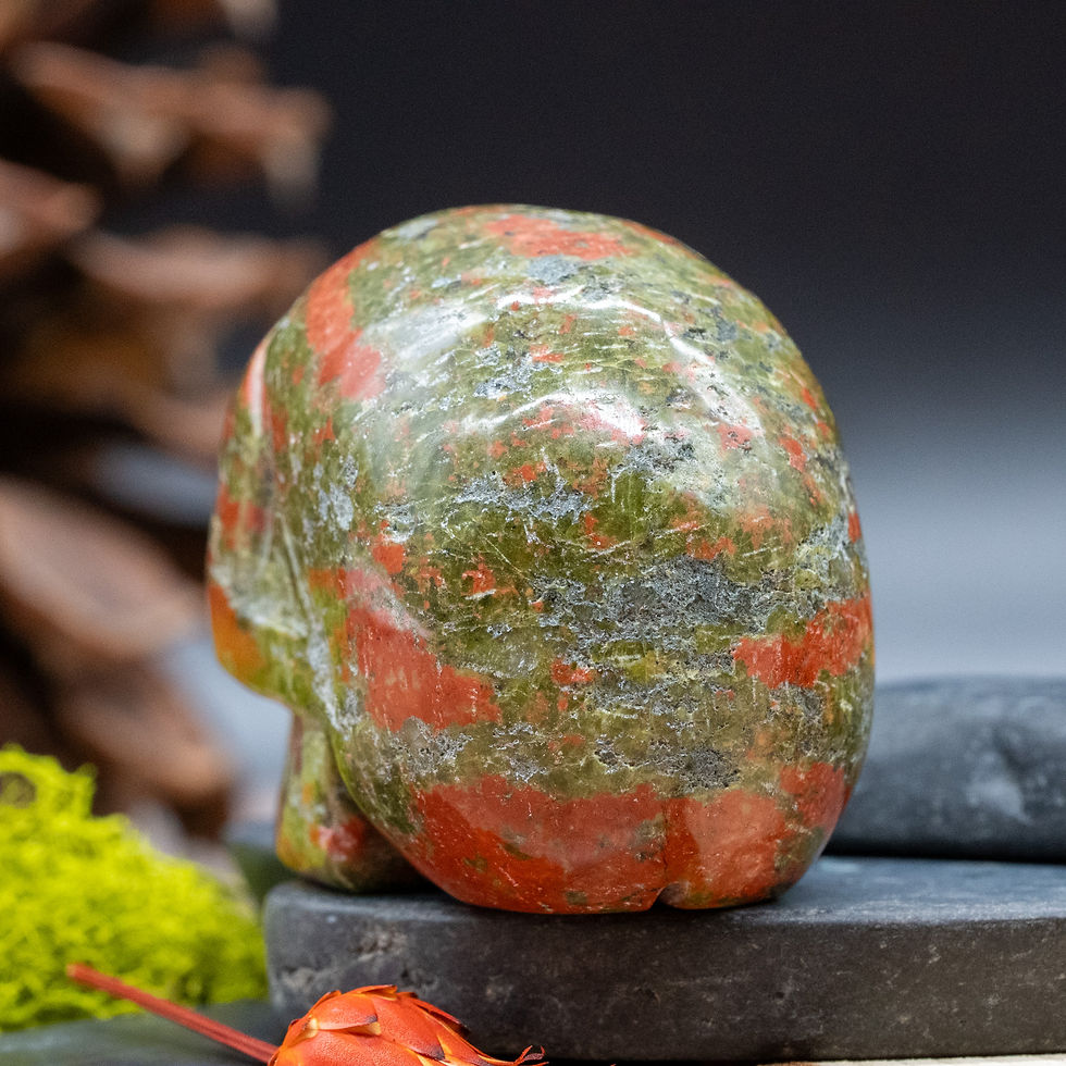 Miniatura: Unakite Skull Crystal Decor Spiritual Healing Stone Meditation Gift Altar Charm
