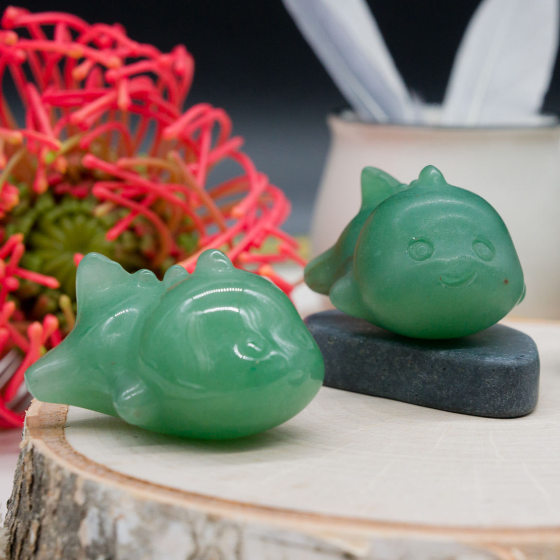 Green Aventurine Baby Dino Crystal Figurine Natural Stone Carving Decor Gift