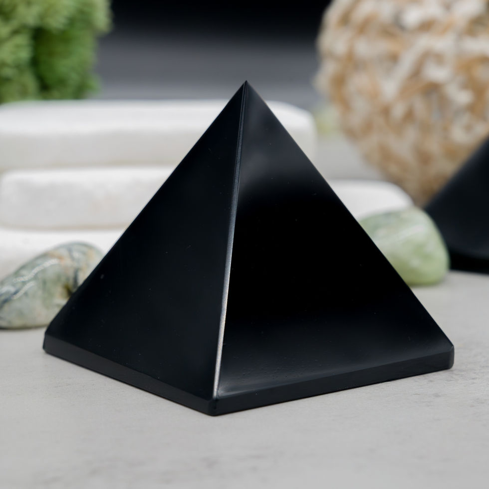 Miniatura: Black Obsidian Crystal Pyramid Healing Protection Stone Trinket Home Decor Gift