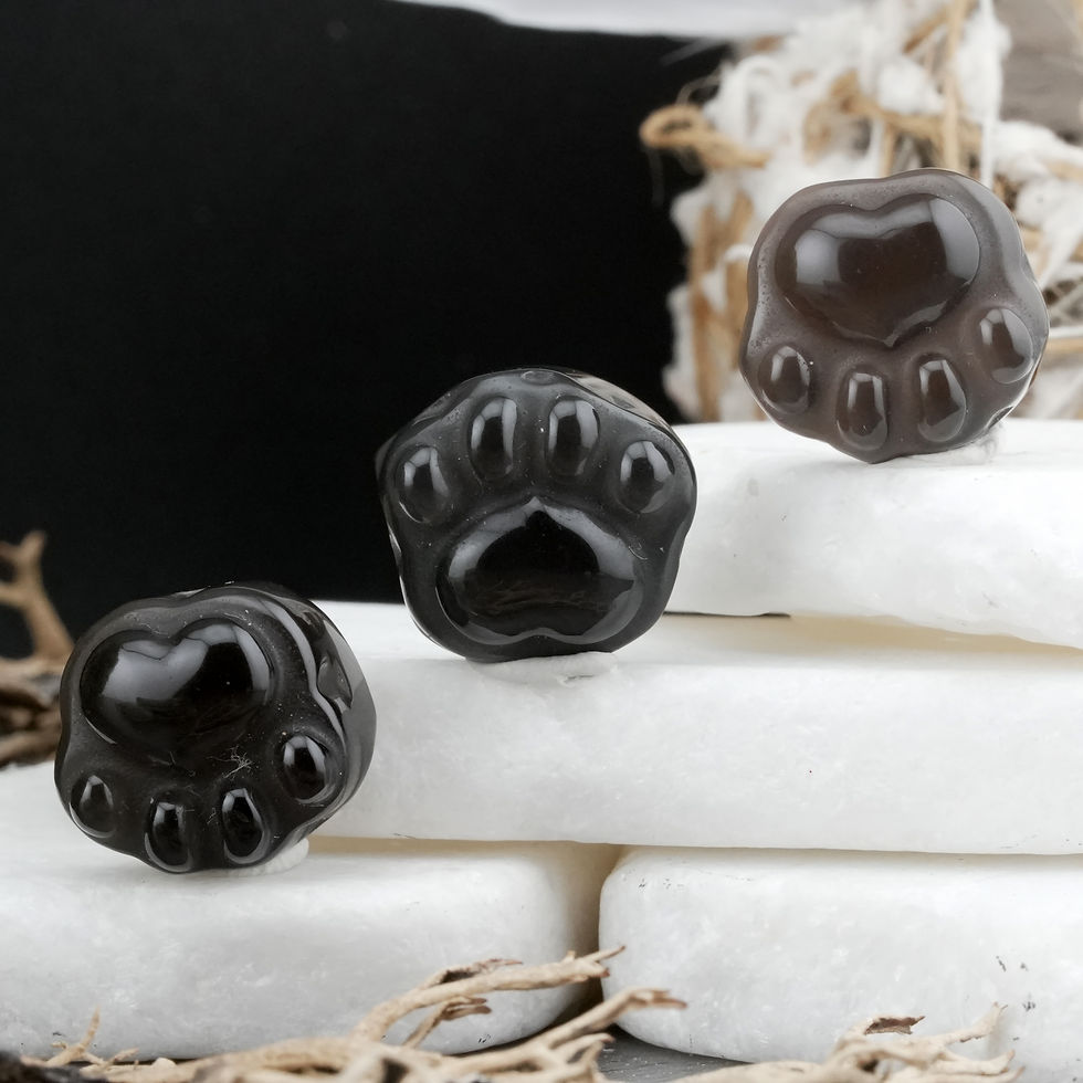 Thumbnail: Rainbow Obsidian Mini Cat Paw Crystal Pet Memorial Altar Keepsake Dog Lover Gift