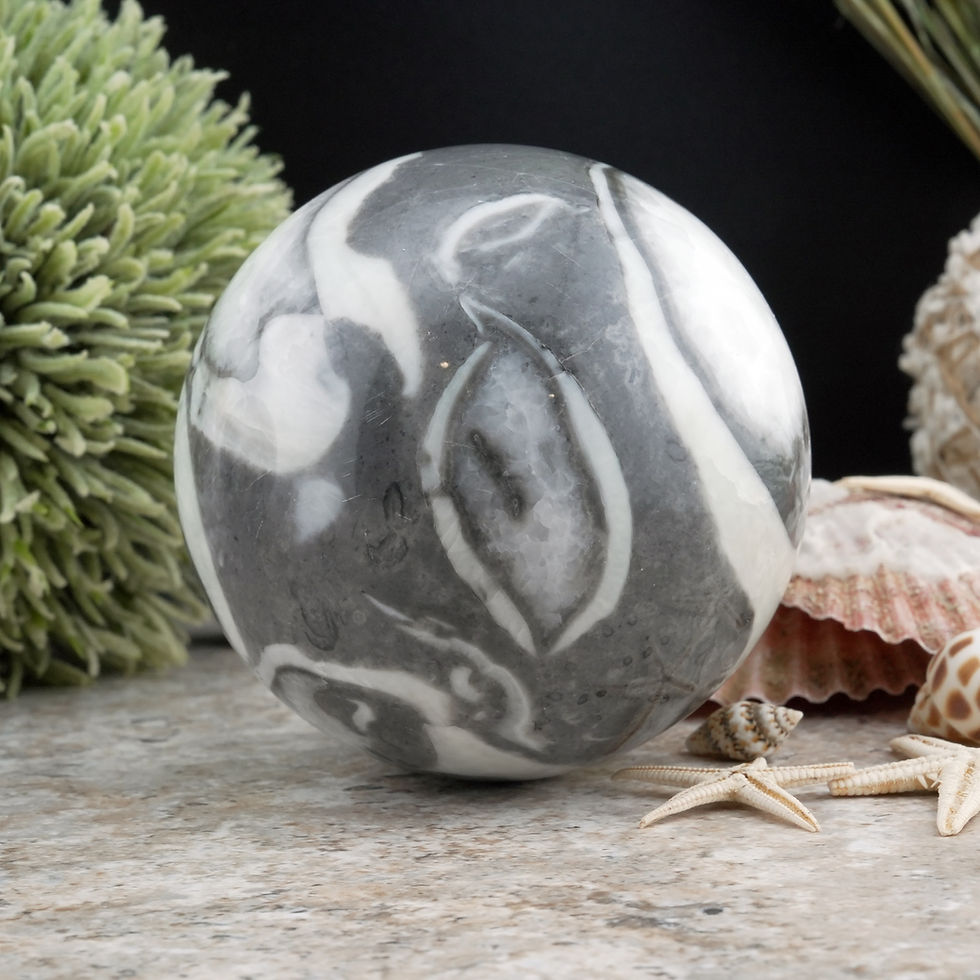 Miniatura: Shell Stone Quartz Crystal Sphere Spiritual Decor Gift Energy Balancing Stone