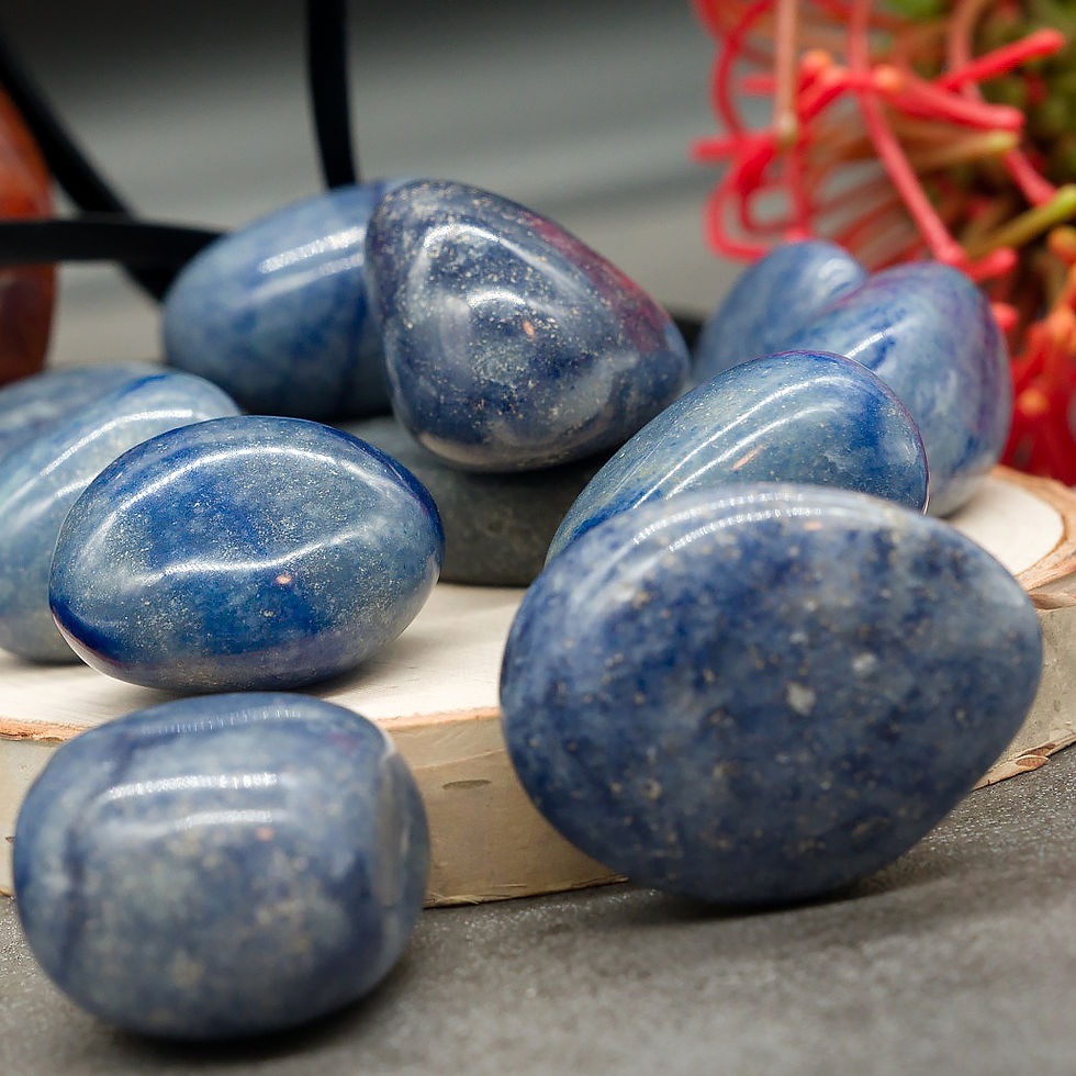 Thumbnail: Blue Aventurine Tumbled Stone Pocket Healing Protection Chakra Meditation Gift