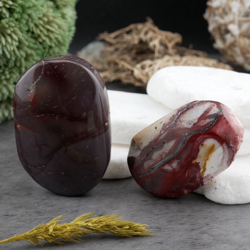 Thumbnail: Mookaite Palm Stone Crystal Gift Earthy Grounding Decor Spiritual Pocket Tool