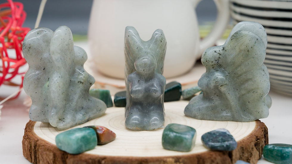 Miniatura: Labradorite Sitting Fairy Crystal Decor Spiritual Gift Mystical Energy Sculpture