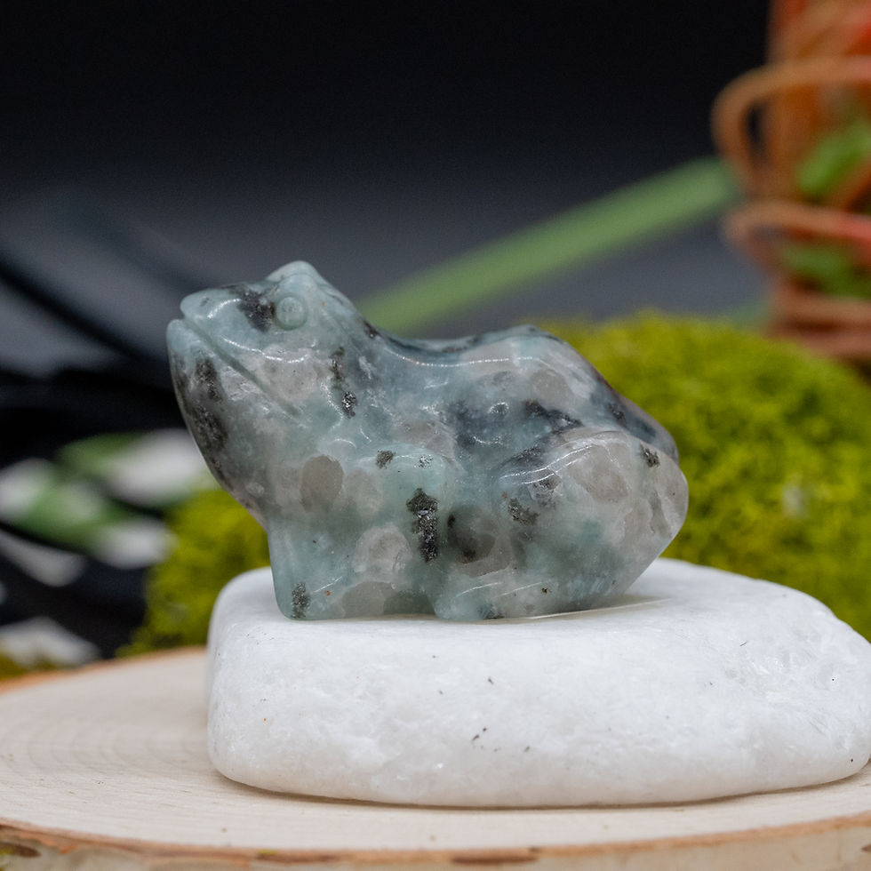Thumbnail: Kiwi Jasper Crystal Frog Carving Terrarium Decor Animal Figurine Gemstone Gift