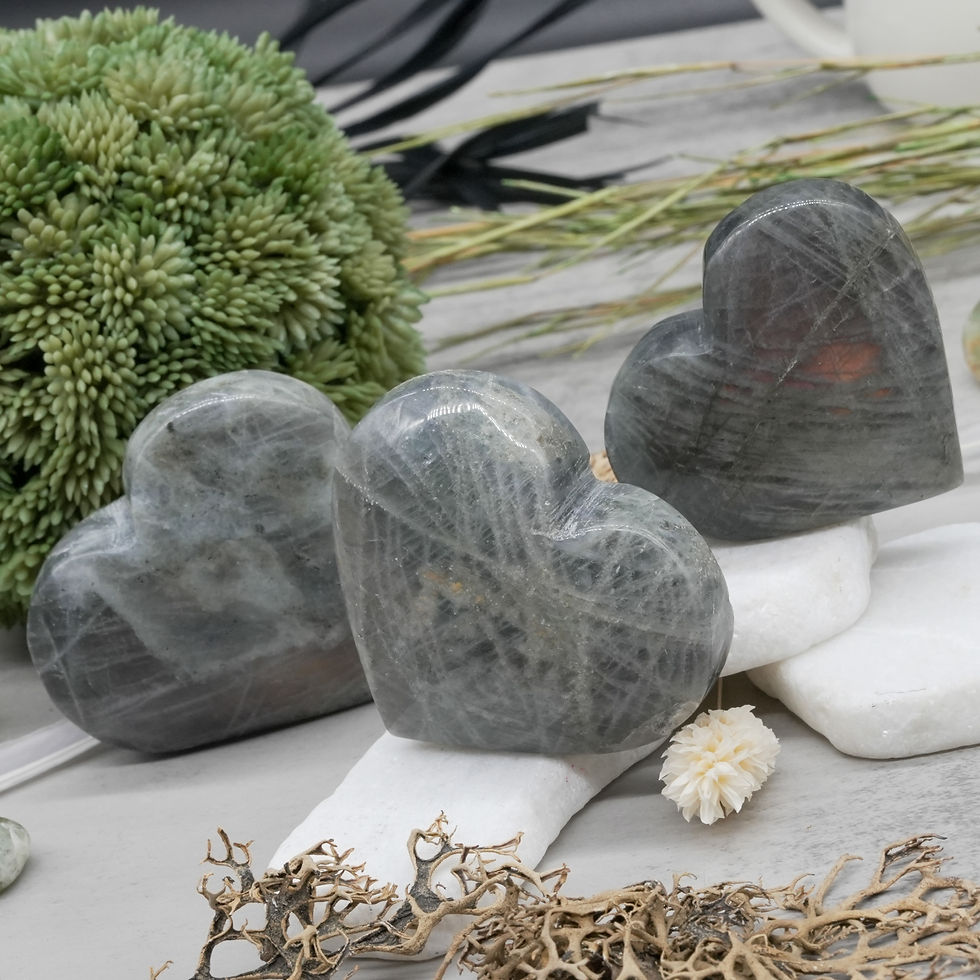 Miniatura: Labradorite Crystal Heart Spiritual Protection Home Decor Love Palm Stone Gift