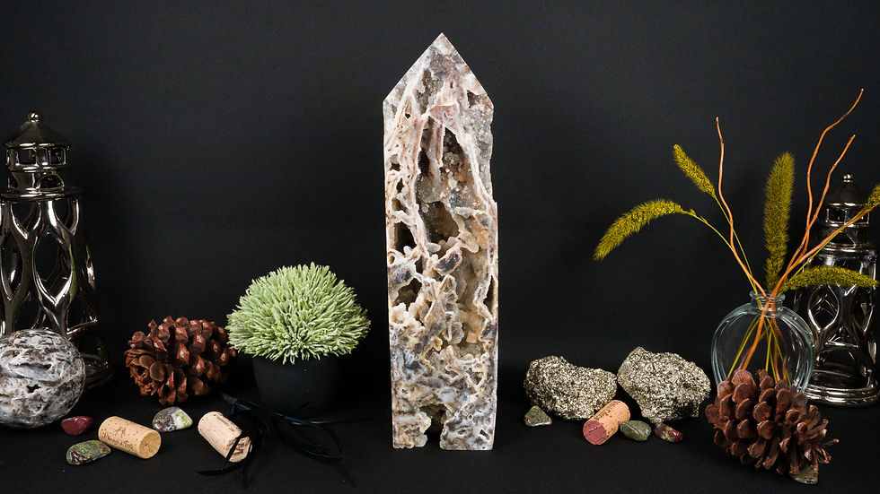 Thumbnail: Huge Druzy Sphalerite Crystal Tower Sparkly Home Decor Spiritual Energy Stone