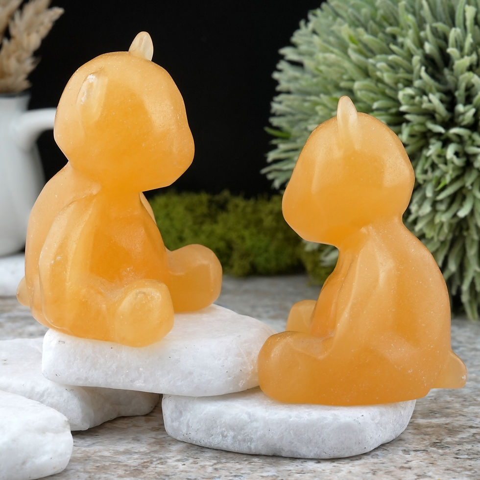 Miniatura: Honey Calcite Bear Crystal Figurine Healing Decor Spiritual Gift Home Display