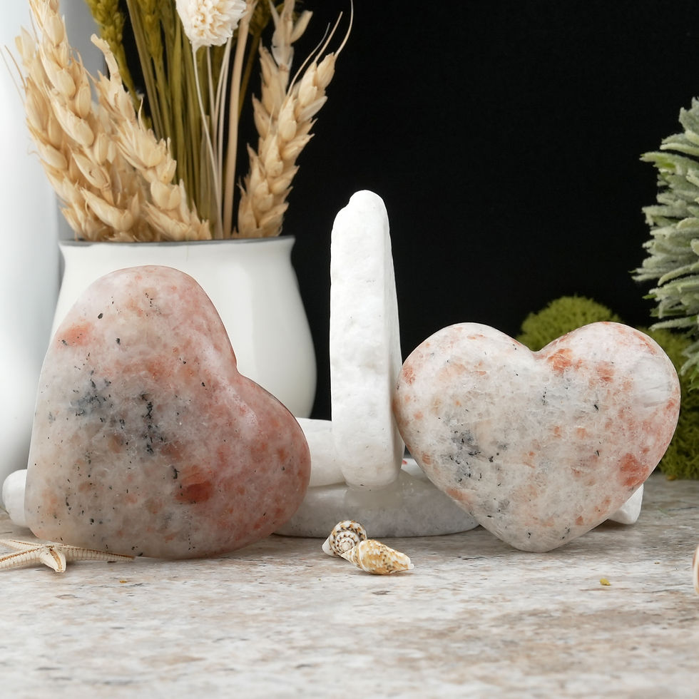 Miniatura: Sunstone Heart Crystal Collection Decor Energy Protection Stone Love Altar Decor