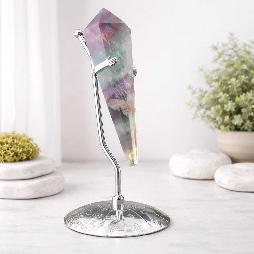 Astrology Zodiac Metal Wand Stand Altar Decor Gemstone Holder Retail Display