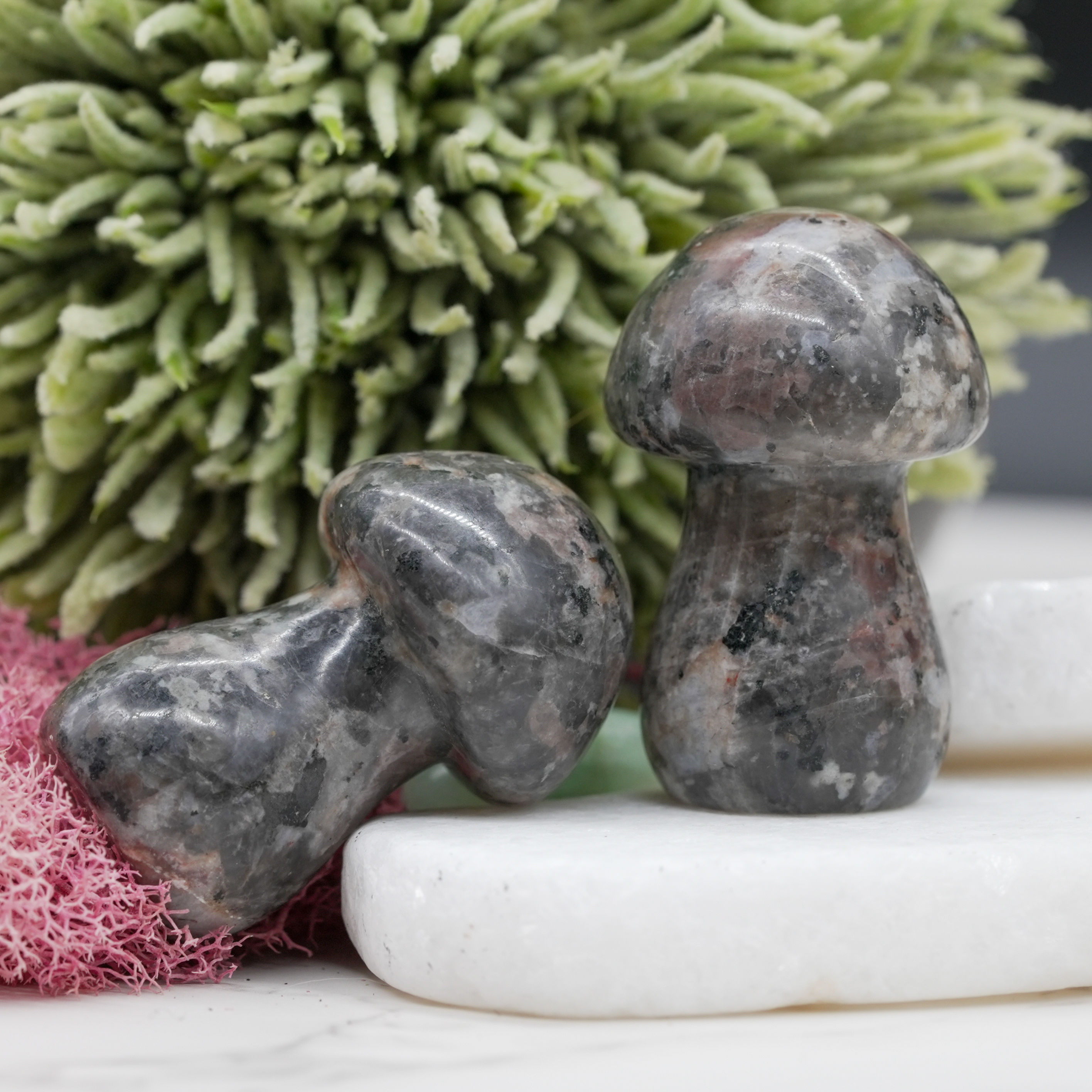 Yooperlite Crystal Mushroom Sculpture UV Reactive Stone Boho Home Decor Gift