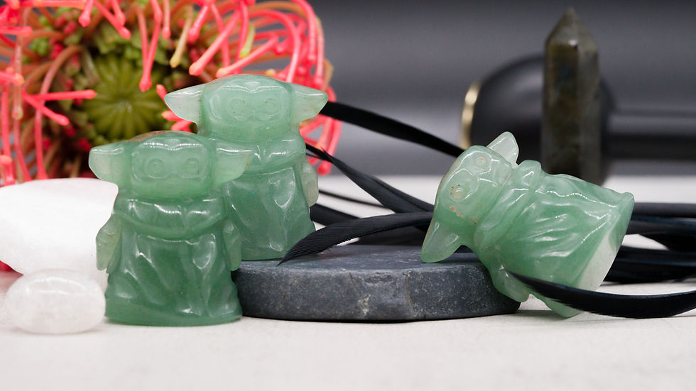 Miniatura: Green Aventurine Mini Baby Yoda Crystal Figurine Starwars Fanart Decor Gift Idea
