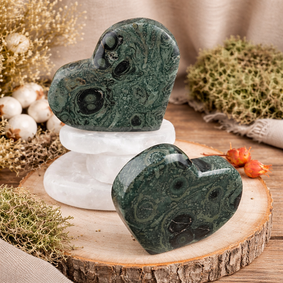 Thumbnail: Kambaba Jasper Heart Crystal Spiritual Gift Healing Decor Stone Nature Display