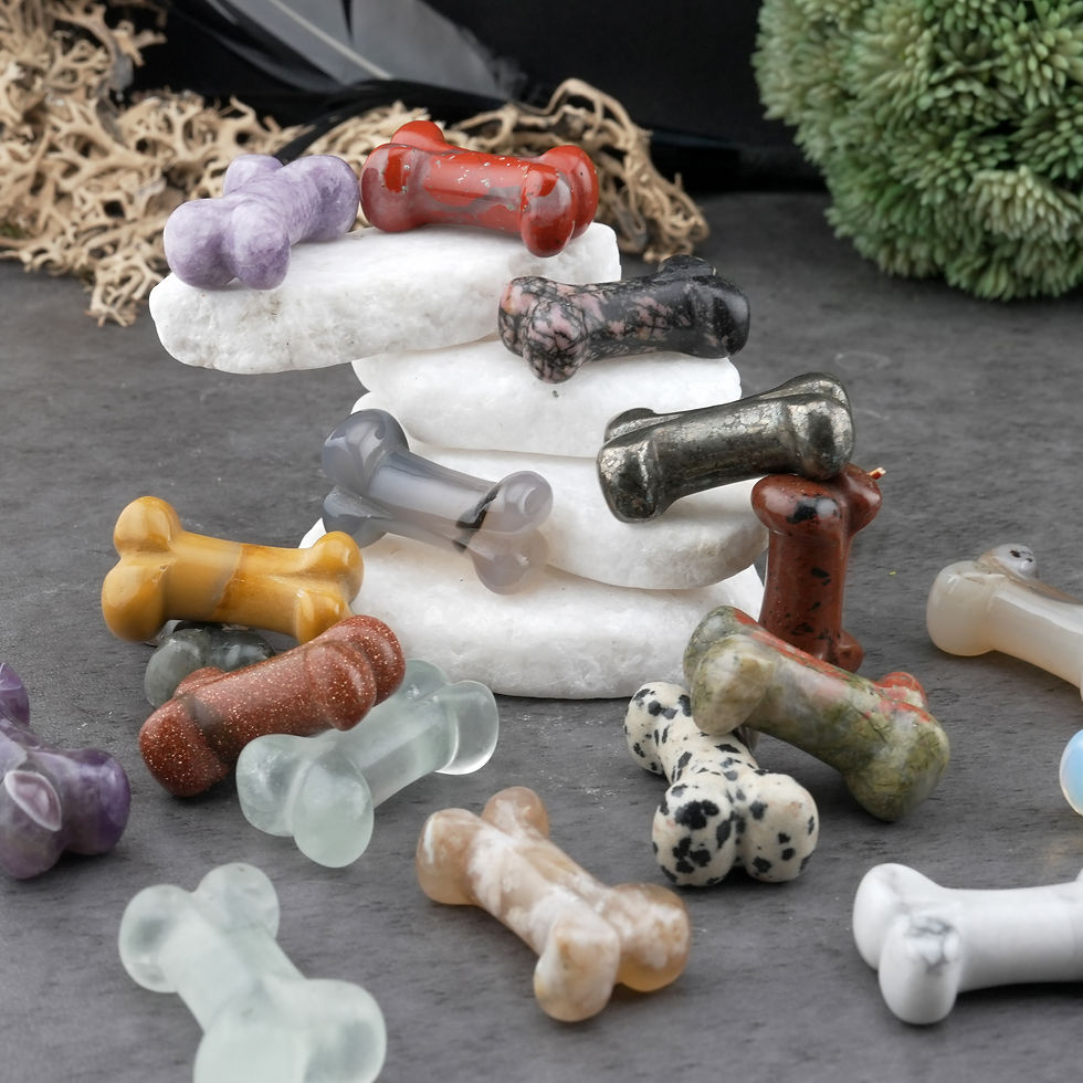 Miniatura: Natural Crystal Mini Bone Carving Figurine Spiritual Healing Protection Gemstone